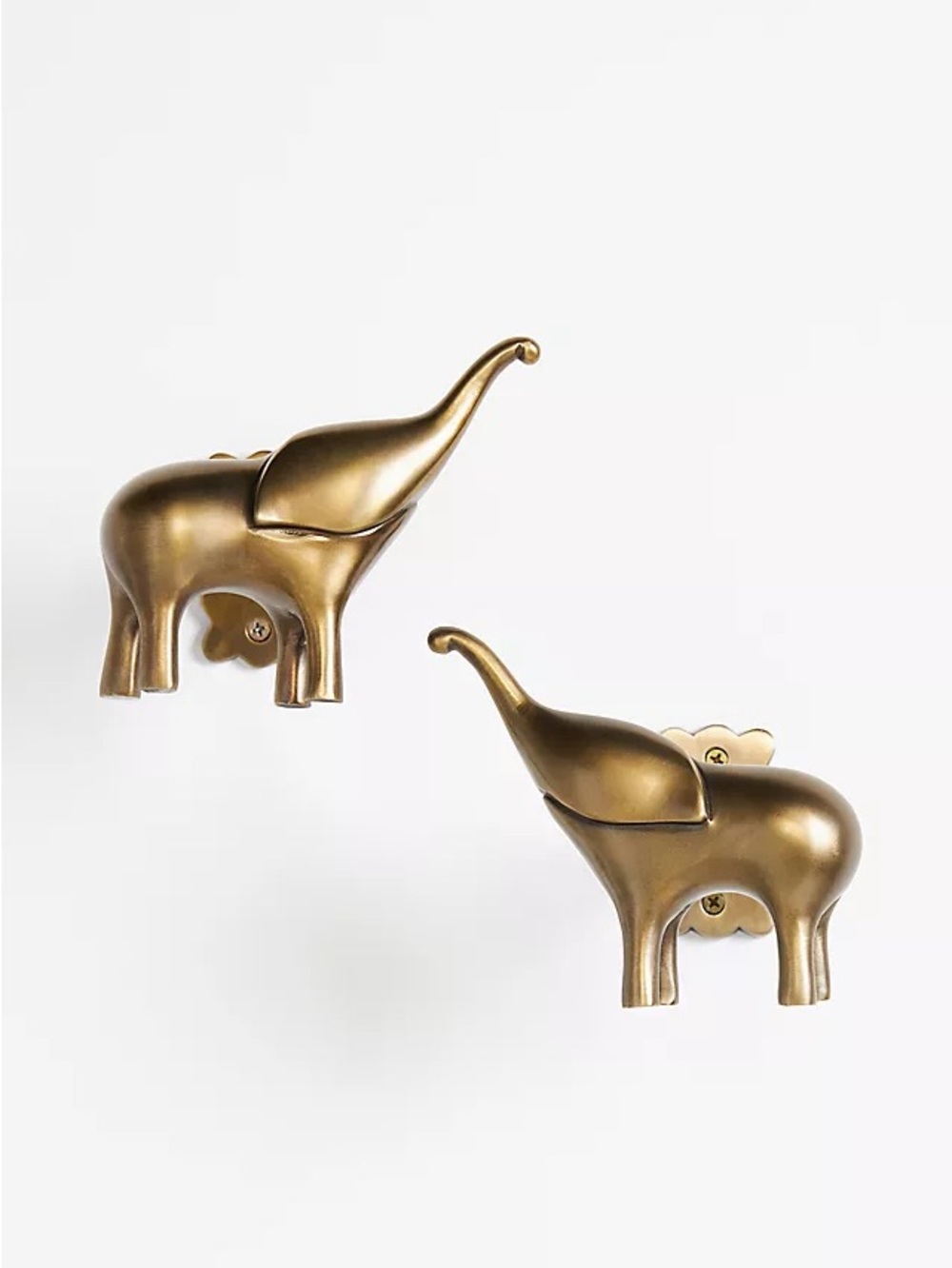 Anthropologie Brass Elephant Curtain Tie Backs - Set of 2